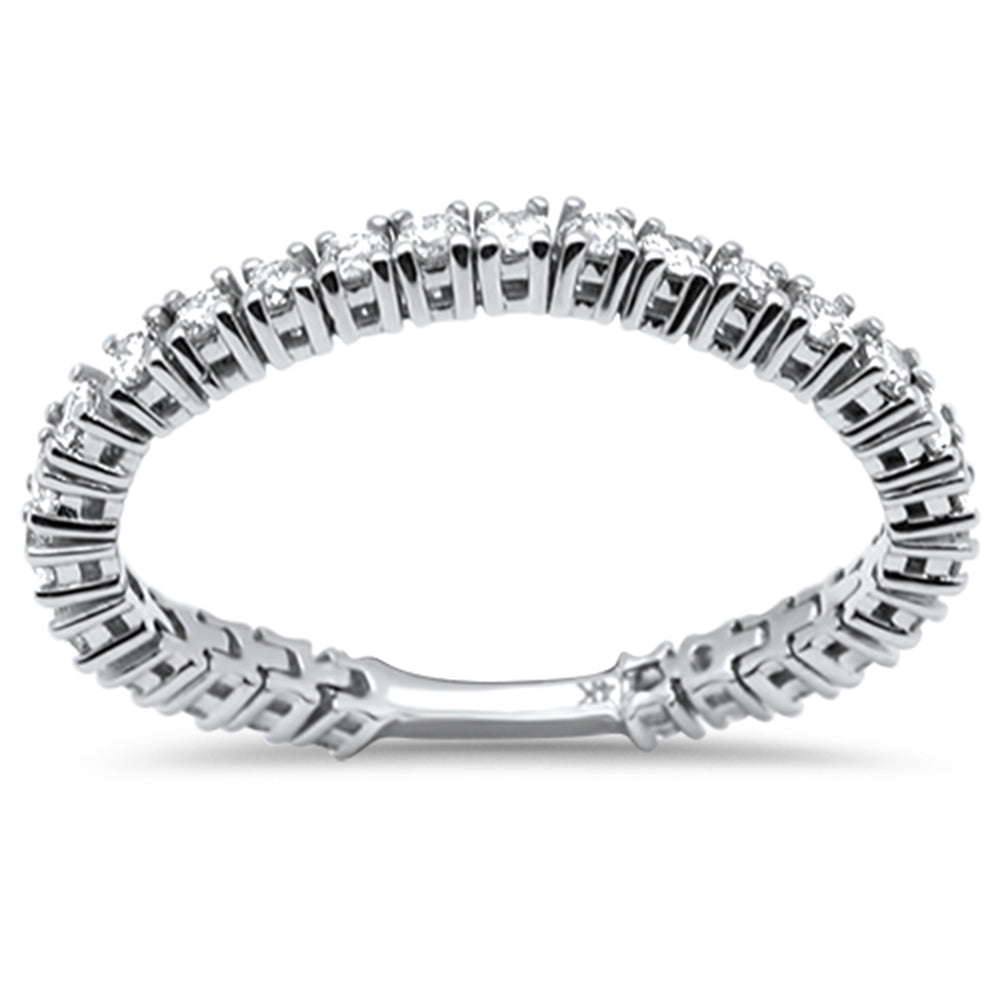 ''SPECIAL! .74ct G SI 14K White Gold DIAMOND Flexible Anniversary Ring Band Size 7''