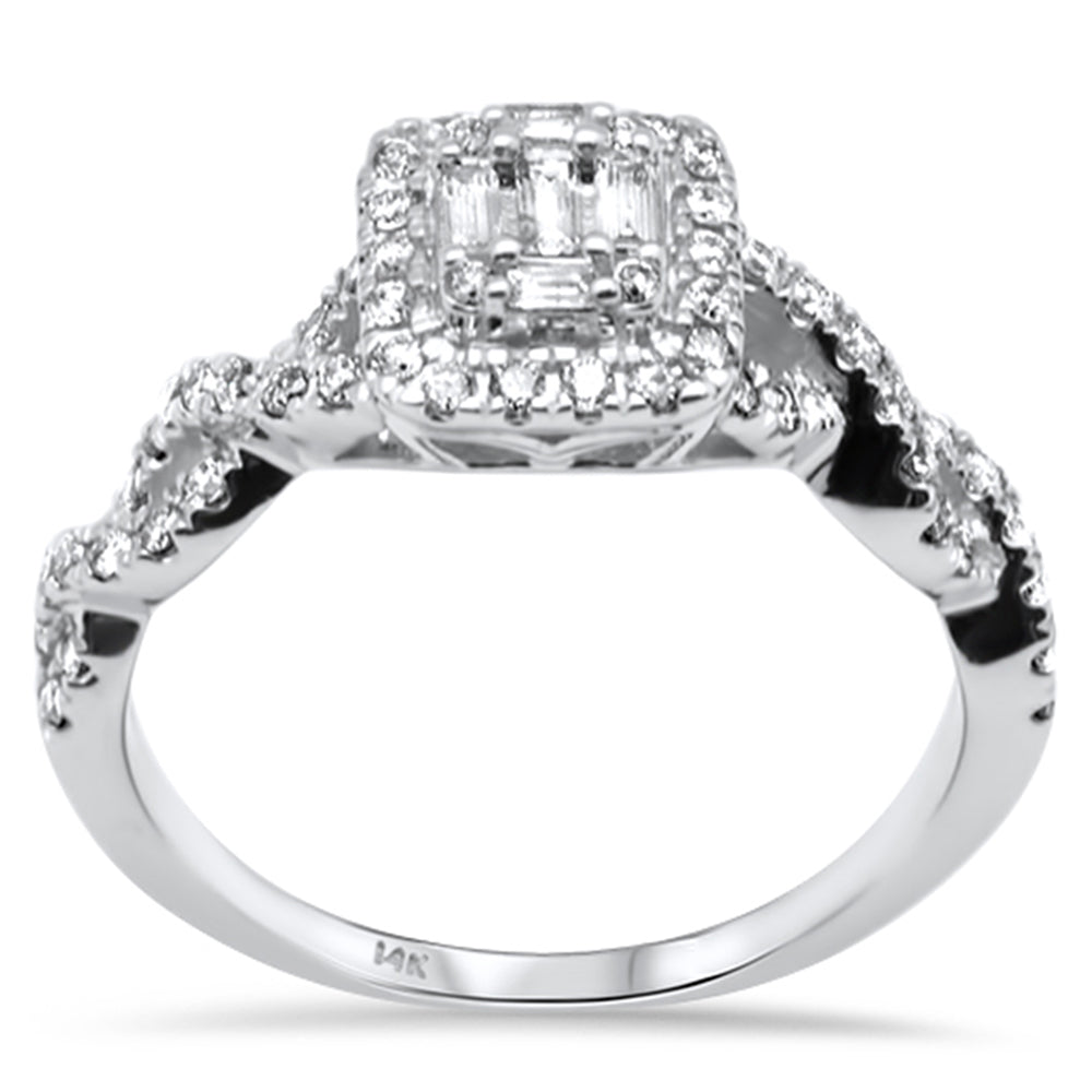 ''SPECIAL! .49ct G SI 14K White Gold Diamond Round & Baguette Engagement RING Size 6.5''