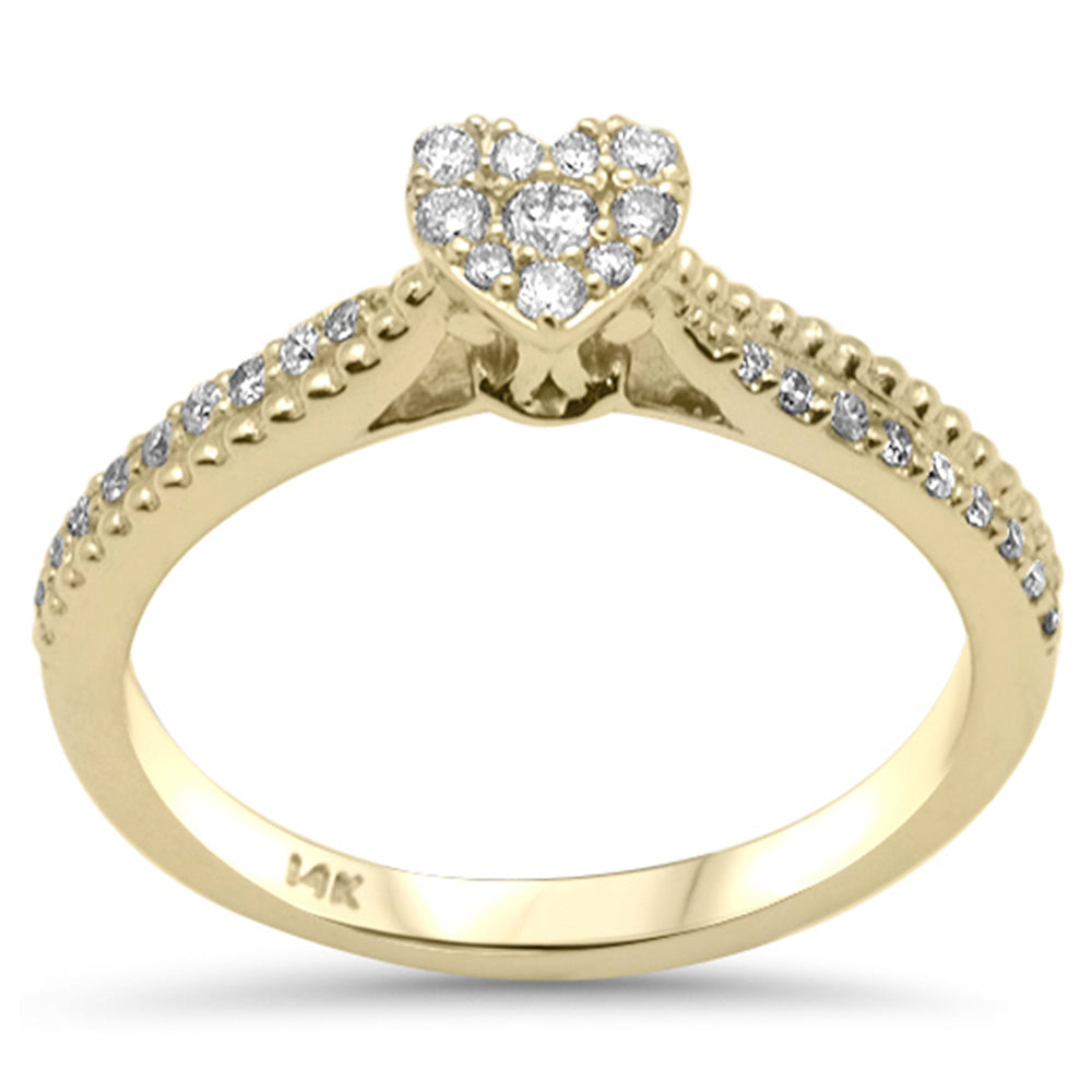 ''SPECIAL! .23ct G SI 14K Yellow Gold DIAMOND Heart Shaped Engagement Ring Size 6.5''