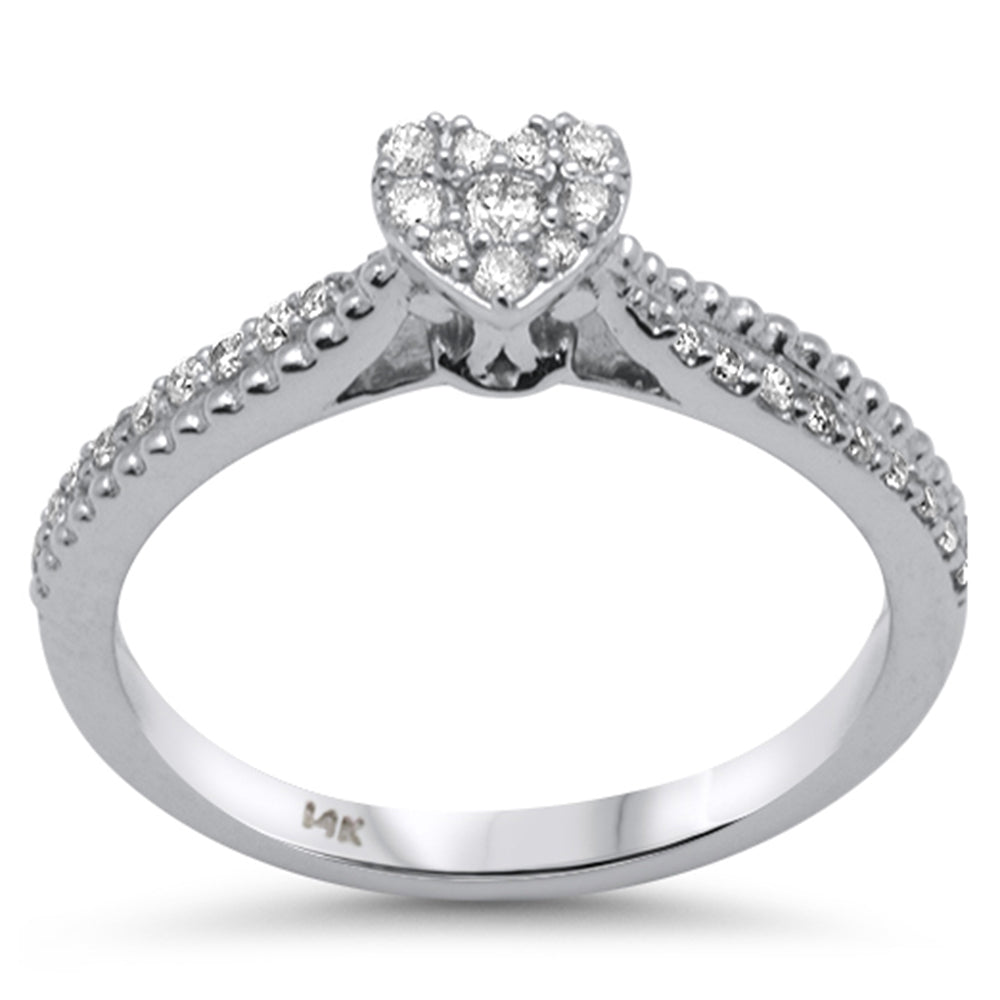 ''SPECIAL! .23ct G SI 14K White Gold DIAMOND Heart Shaped Engagement Ring Size 6.5''