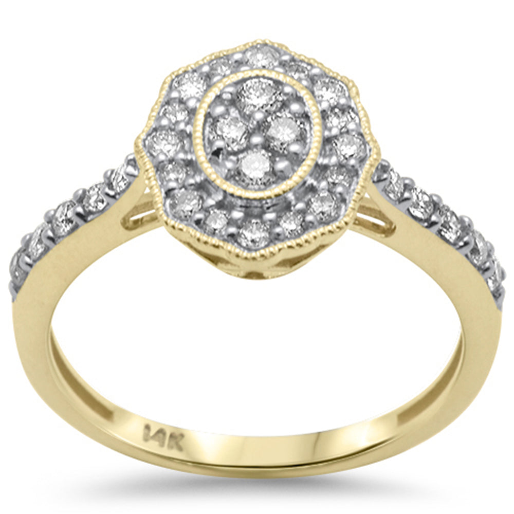 SPECIAL! .53ct G SI 14K Yellow Gold Diamond Filligree Engagement RING Size 6.5