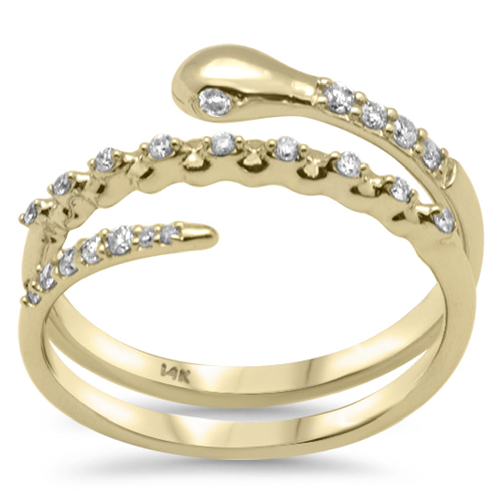 ''SPECIAL! .21ct G SI 14K Yellow Gold DIAMOND Snake Wrap Around Band Ring Size 6.5''