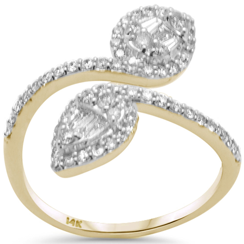 ''SPECIAL! .60ct G SI 14K Yellow Gold Pear Shaped Round & Baguette Diamond RING Size 6.5''