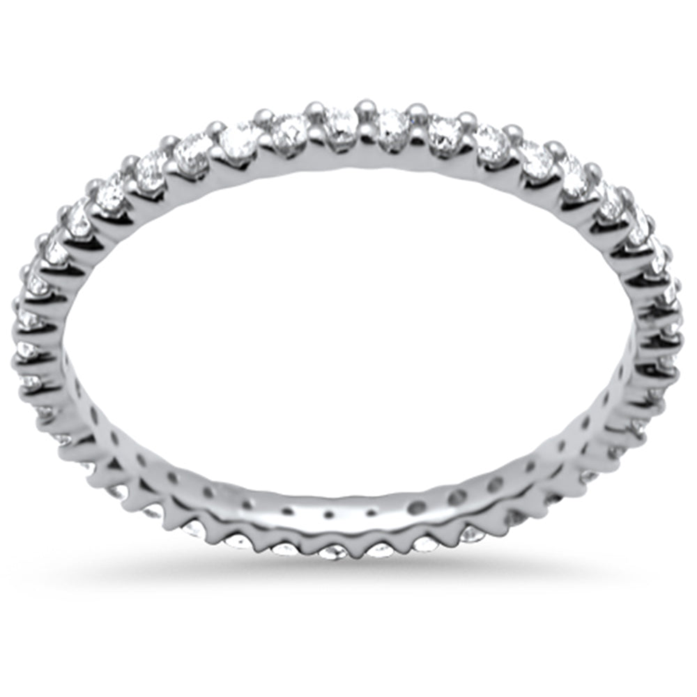 ''SPECIAL!.51ct G SI 14K White Gold Round DIAMOND Eternity Band Ring Size 6.5''