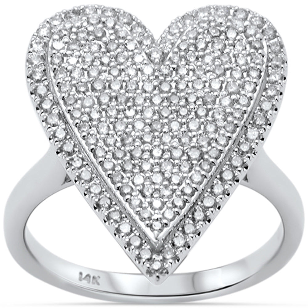 ''SPECIAL! .71ct G SI 14K White GOLD Diamond Heart Ring Size 6.5''