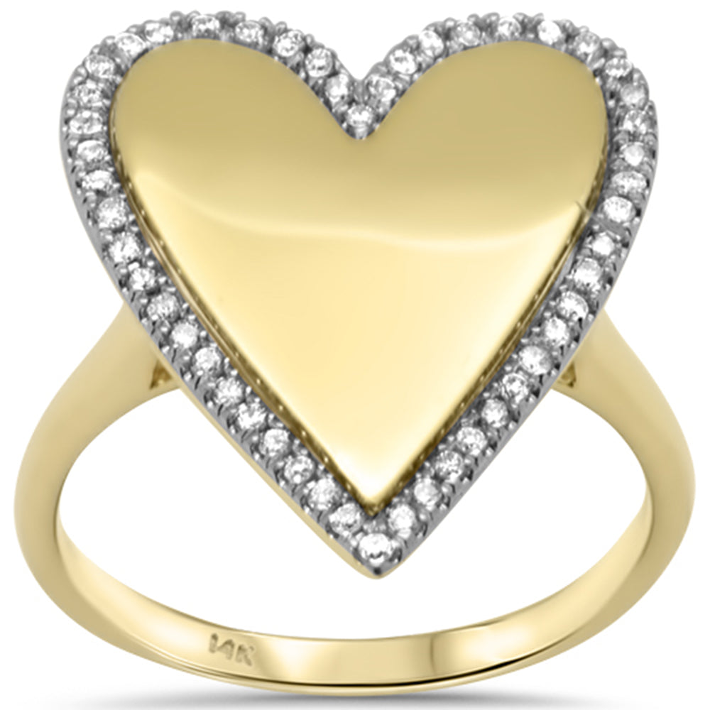 ''SPECIAL! .22ct G SI 14K Two Tone GOLD Diamond Heart Ring Size 6.5''