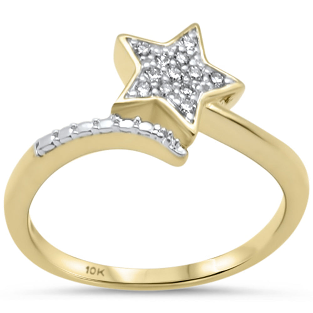 .09ct G SI 10K Yellow Gold Diamond Star RING Size 6.5
