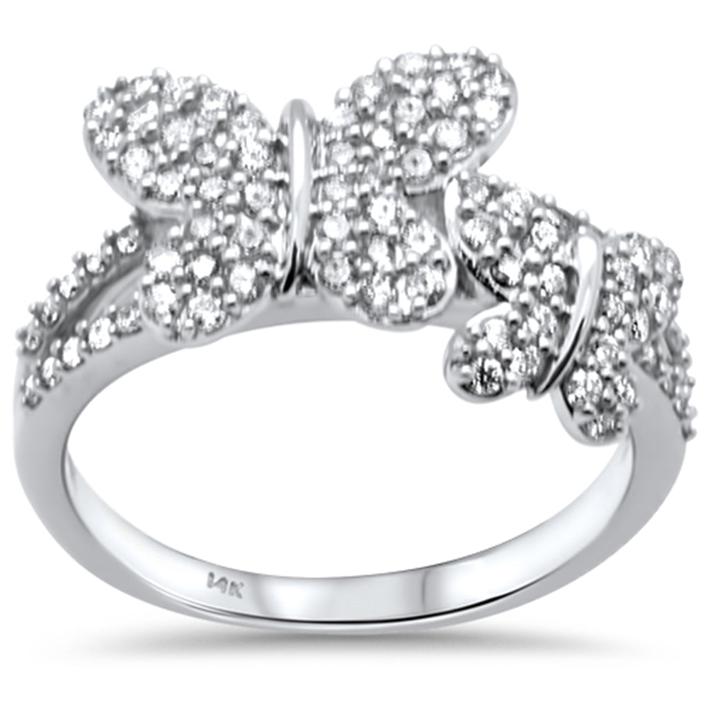 ''SPECIAL! .60ct G SI 14K White GOLD Diamond Butterfly Ring Size 6.5''