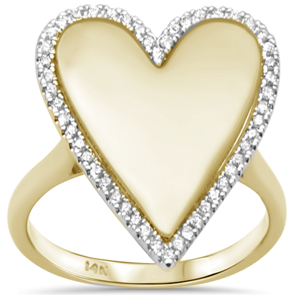 ''SPECIAL! .22ct G SI 14K Yellow Gold Diamond Heart RING Size 6.5''