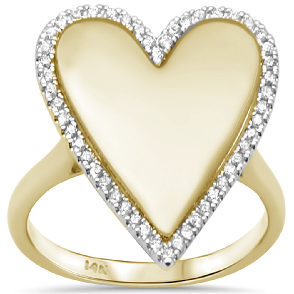 ''SPECIAL! .22ct G SI 14K Yellow Gold DIAMOND Heart Ring Size 6.5''