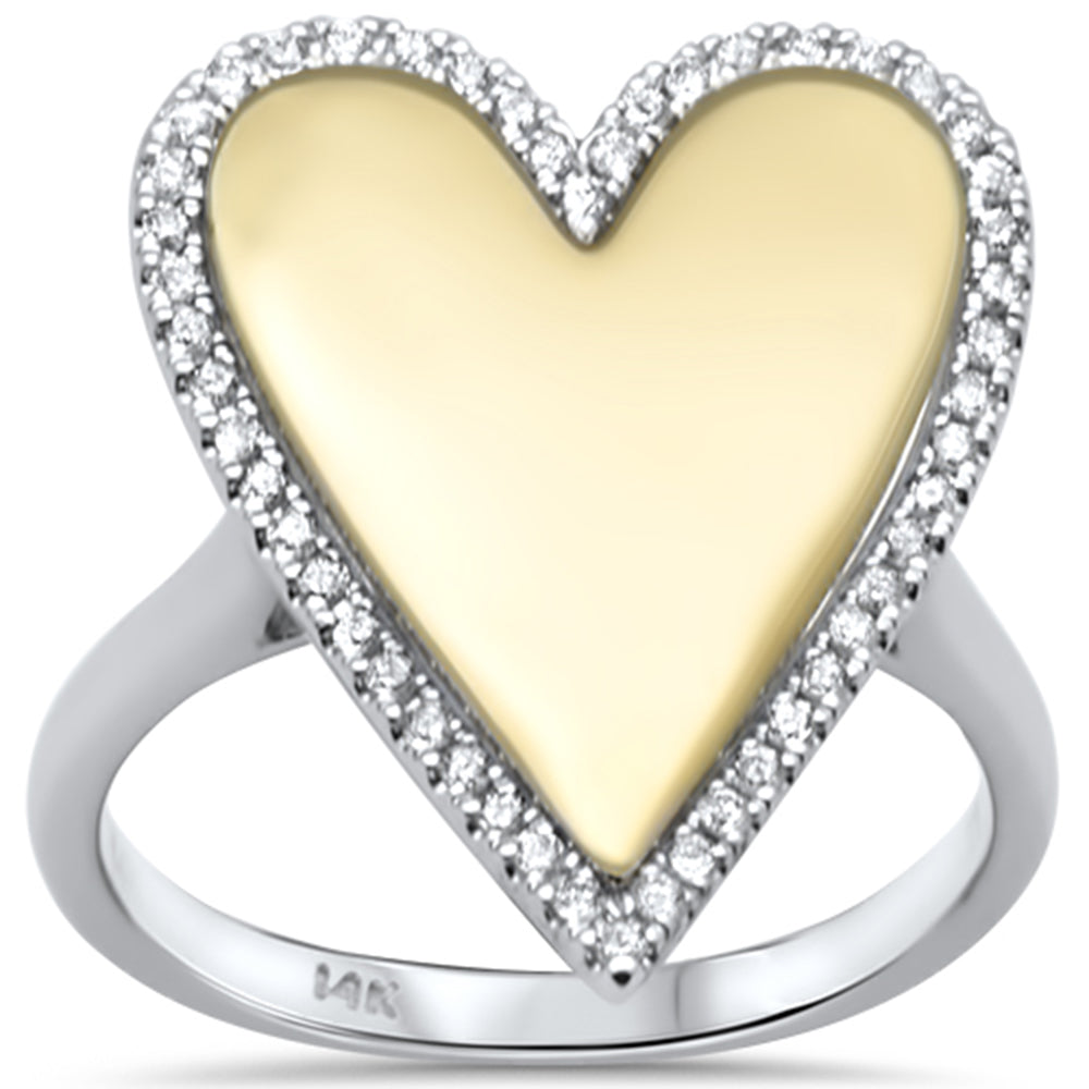 ''SPECIAL! .21ct G SI 14K Two ToneDiamond Heart RING Size 6.5''