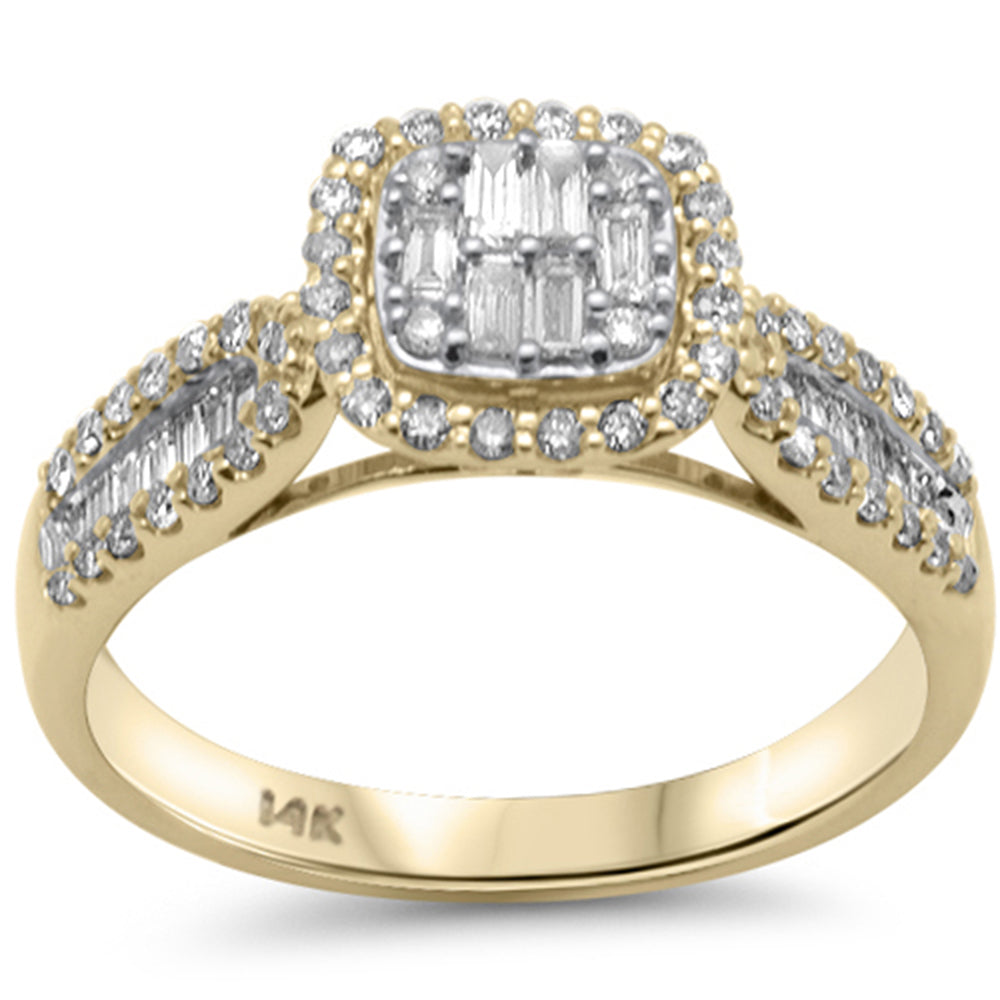 ''SPECIAL! .54ct G SI 14K Yellow Gold DIAMOND Round & Baguette Engagment Ring Size 6.5''
