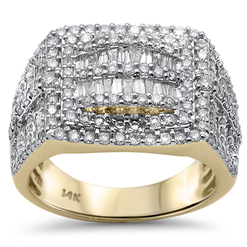 ''SPECIAL! 2.44ct G SI 14K Yellow Gold DIAMOND Round & Baguette Men's Band Ring Size 10''