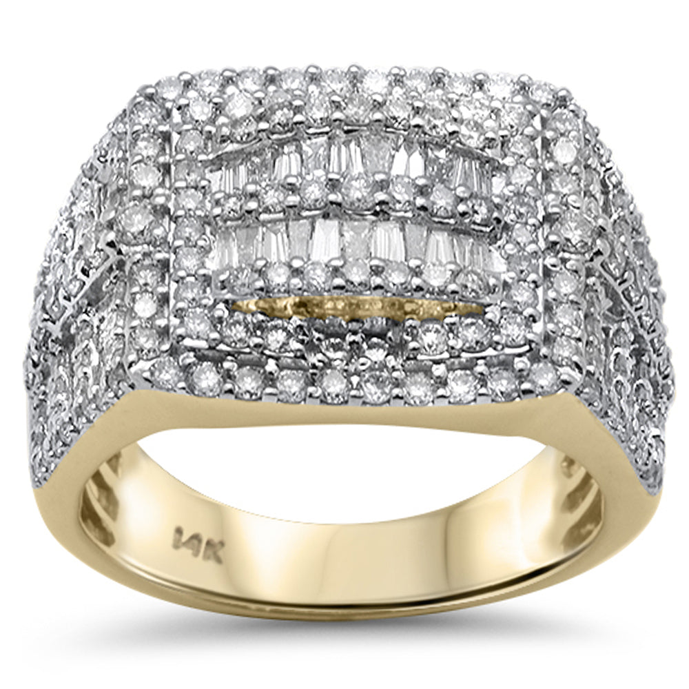 ''SPECIAL! 2.44ct G SI 14K Yellow GOLD Diamond Round & Baguette Men's Band Ring Size 10''
