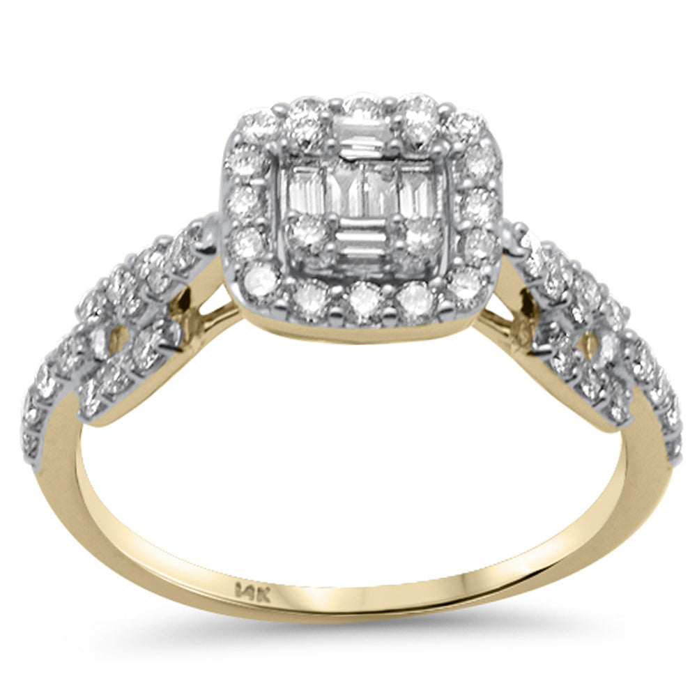 ''SPECIAL! .58ct G SI 14K Yellow Gold DIAMOND Round & Baguette Engagment Ring Size 6.5''