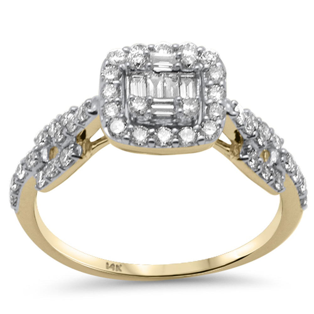 ''SPECIAL! .58ct G SI 14K Yellow GOLD Diamond Round & Baguette Engagment Ring Size 6.5''