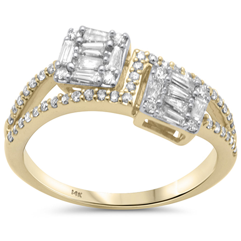 ''SPECIAL! .55ct G SI 14K Yellow Gold DIAMOND Round & Baguette Band Ring Size 6.5''