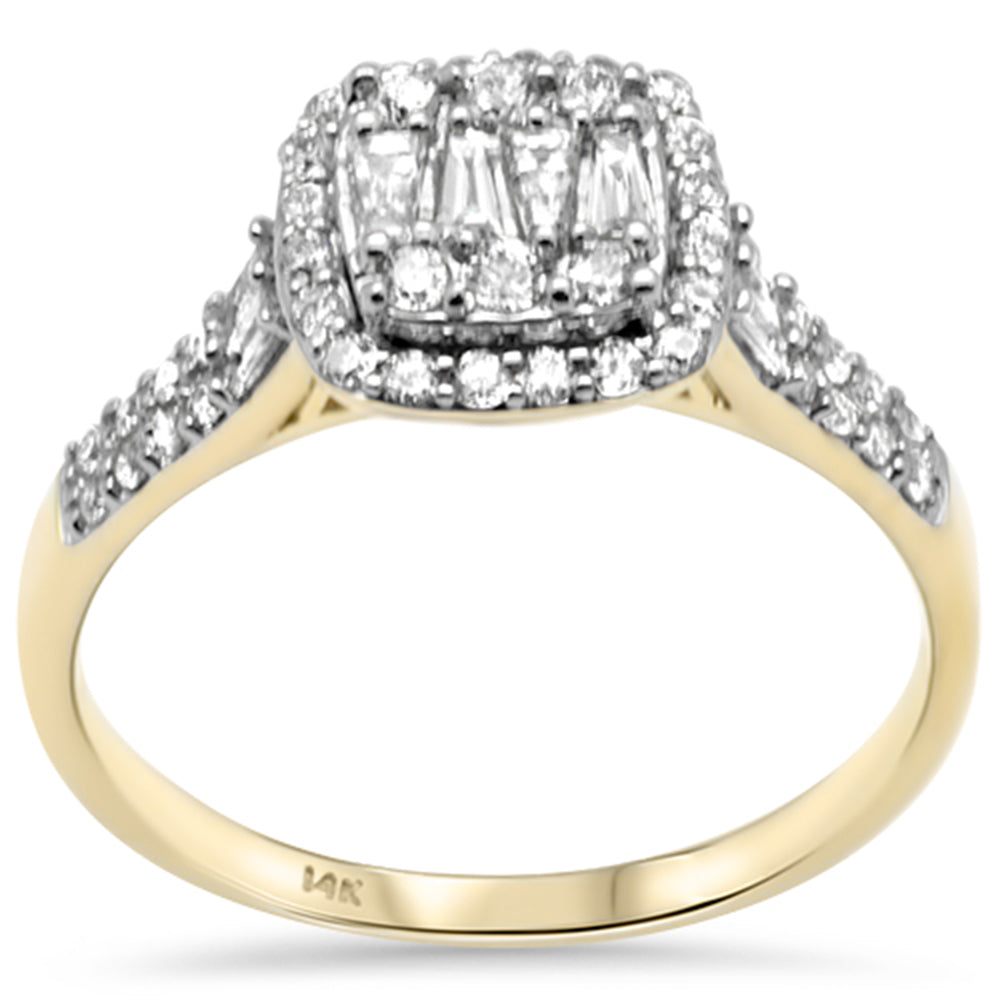 ''SPECIAL! .50ct G SI 14K Yellow Gold Round & Baguette DIAMOND Engagement Ring Size 6.5''