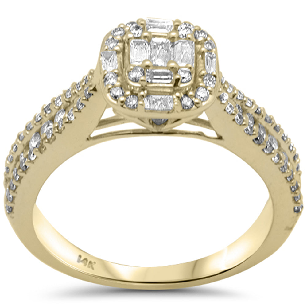 ''SPECIAL! .62ct G SI 14K Yellow GOLD Round & Baguette Diamond Engagement Ring Size 6.5''