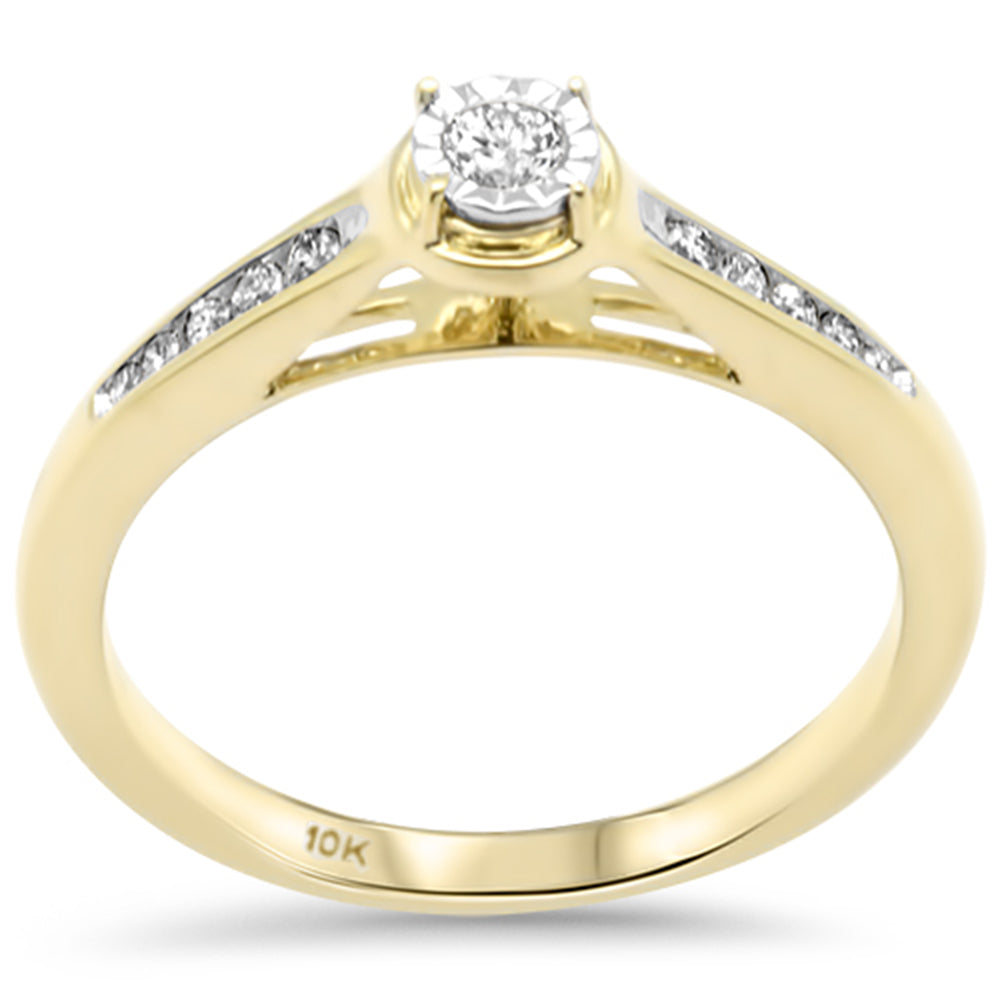 .15ct G SI 10K Yellow Gold DIAMOND Miracle Illusion Setting Engagement Ring Size 6.5
