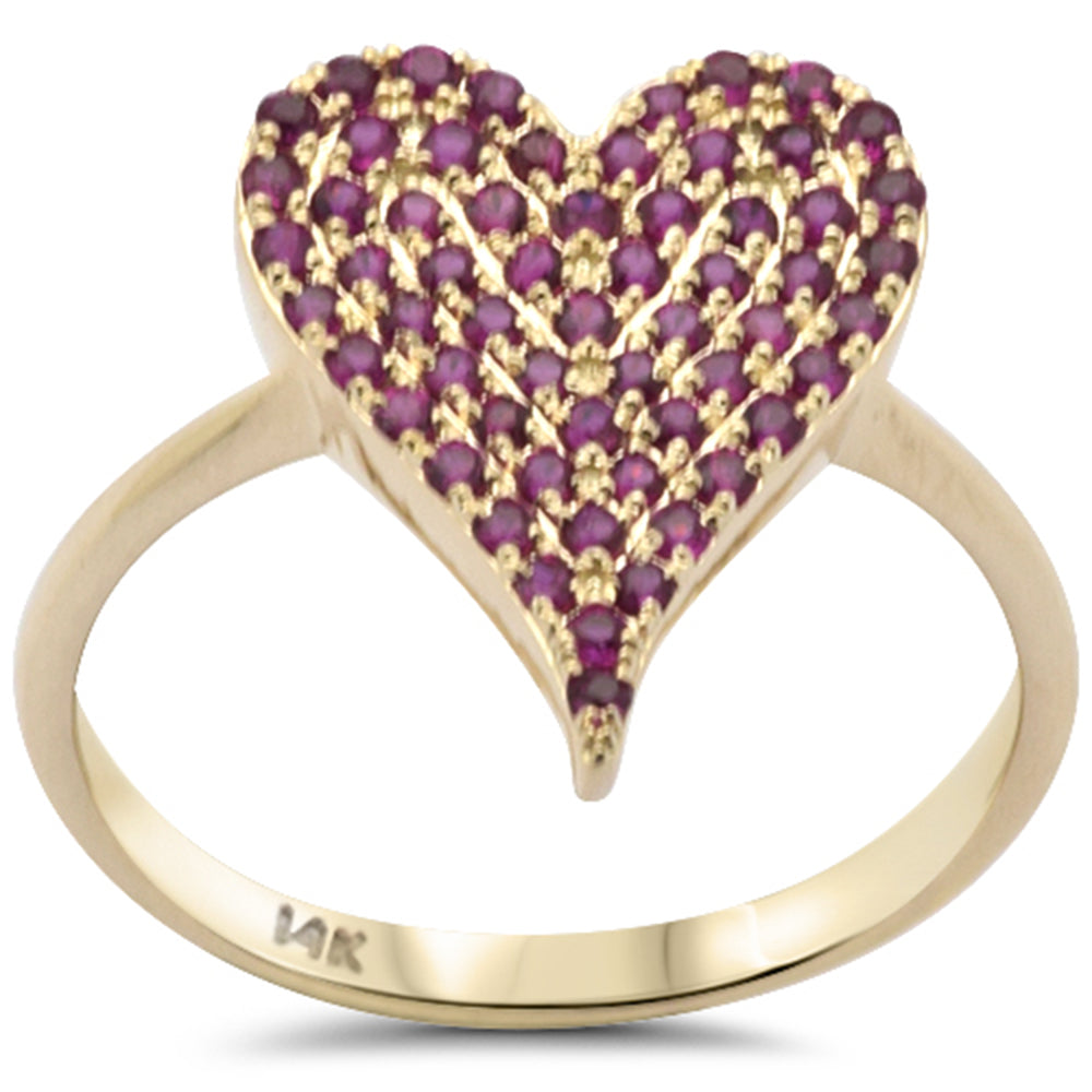 .50ct G SI 14K Yellow Gold Ruby Gemstones Heart RING  Size 6.5