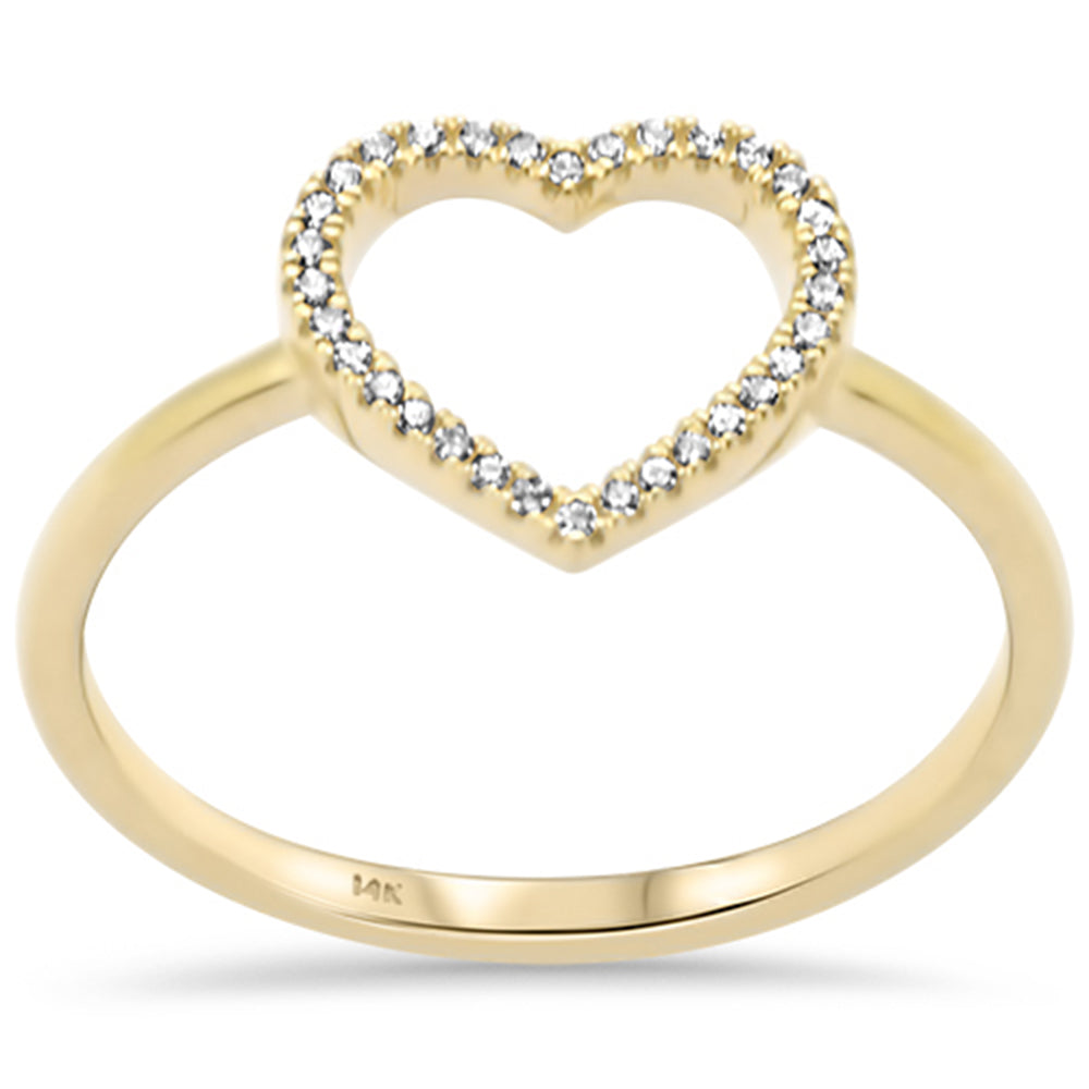 .05ct G SI 14K Yellow Gold DIAMOND Heart Shape Ring Size 6.5