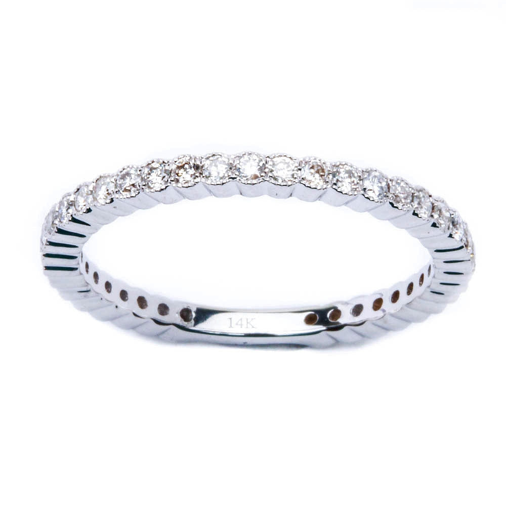 .42ct Bezel Set Eternity Round DIAMOND Wedding Stackable Anniversary Band