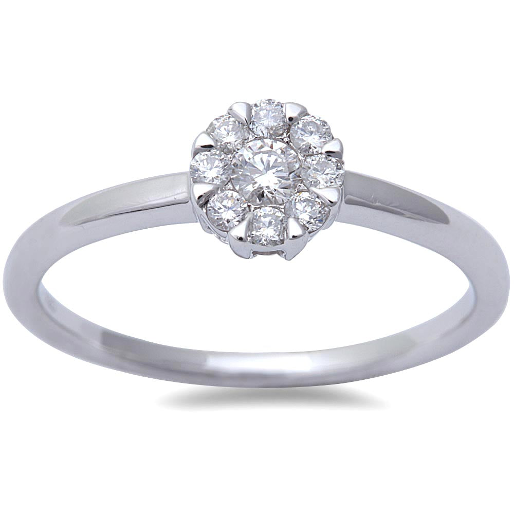 DIAMOND CLOSEOUT!  .21CT White Gold DIAMOND Solitaire Engagement Promise Ring Size 6.5