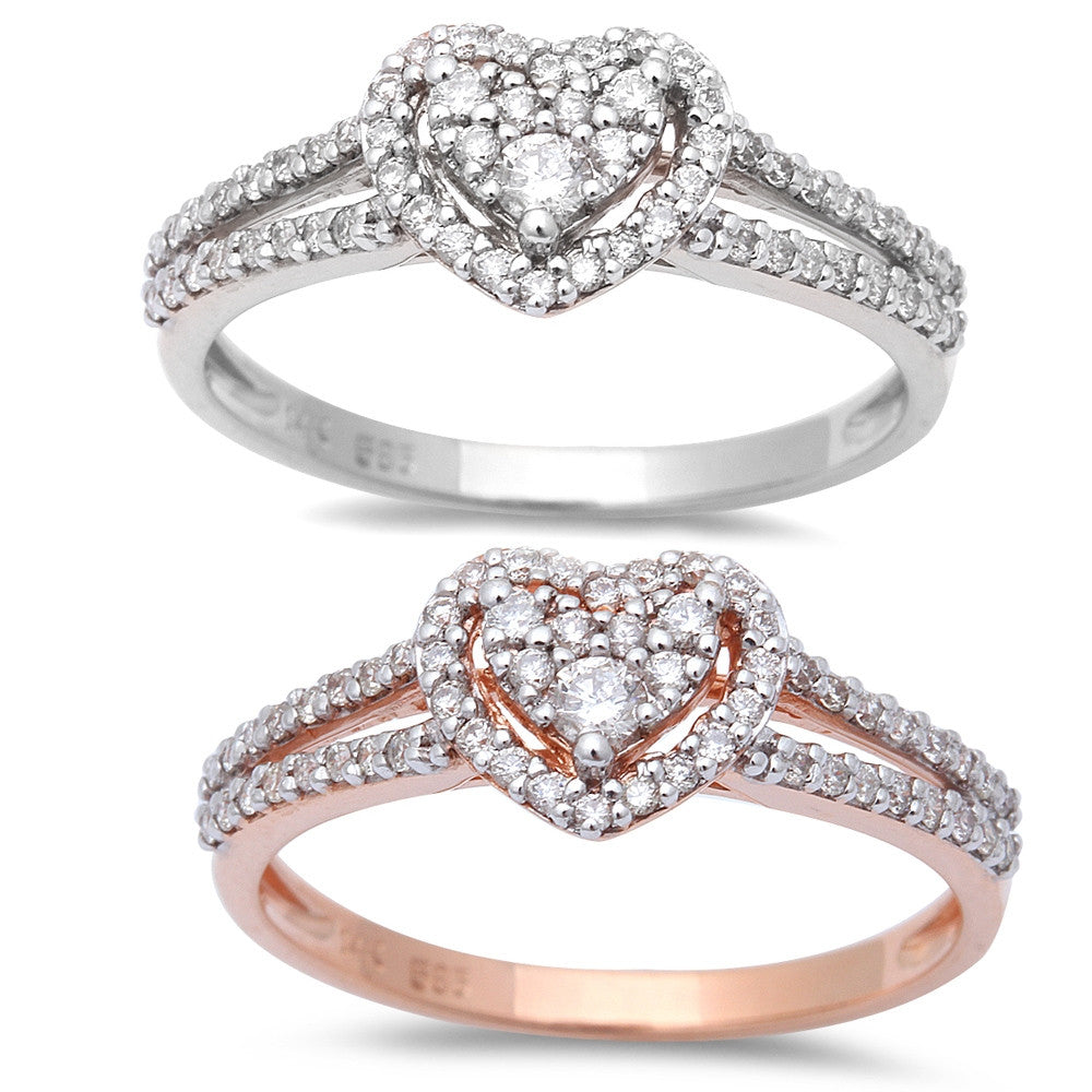 .30ct Heart Shaped Halo Diamond Engagement Wedding RING 14kt White Gold