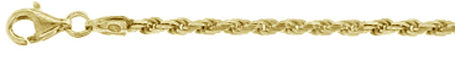''050-2.5MM Yellow Gold Plated Rope Chain .925 Solid STERLING SILVER Sizes 8-28''''''