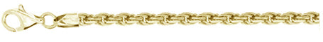 ''070-3.5MM Yellow Gold Plated Rope Chain .925 Solid STERLING SILVER Sizes 8-28''''''