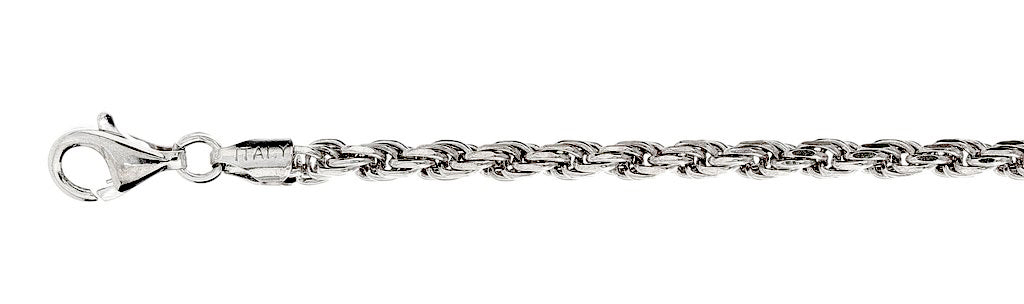 ''080-4MM Rhodium Plated Rope Chain .925  Solid STERLING SILVER Available in 8''''-28'''' inches''