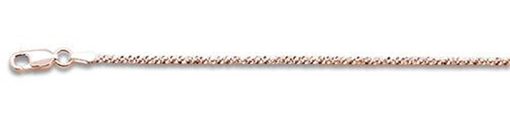 ''025-1.4MM Rose GOLD Plated Crisscross Chain .925  Solid Sterling Silver Available in 16''''- 22'''' inc