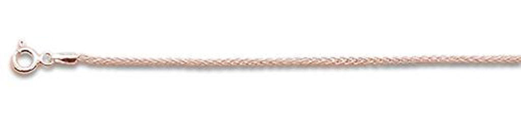 ''035-1.5MM Rose Gold Plated Wheat/Spiga Chain .925  Solid STERLING SILVER Available in 16''''- 22'''' in