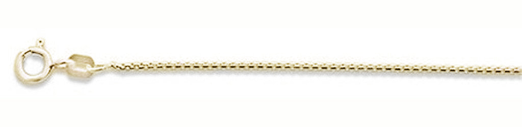 ''019-1MM Yellow GOLD Plated Round Box Chain .925  Solid Sterling Silver Sizes 16-20''''''