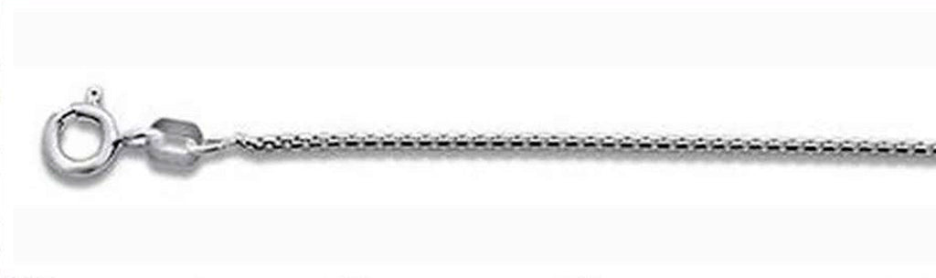 ''019-1MM Rhodium Plated Round Box Chain .925  Solid STERLING SILVER Sizes 16-20''''''