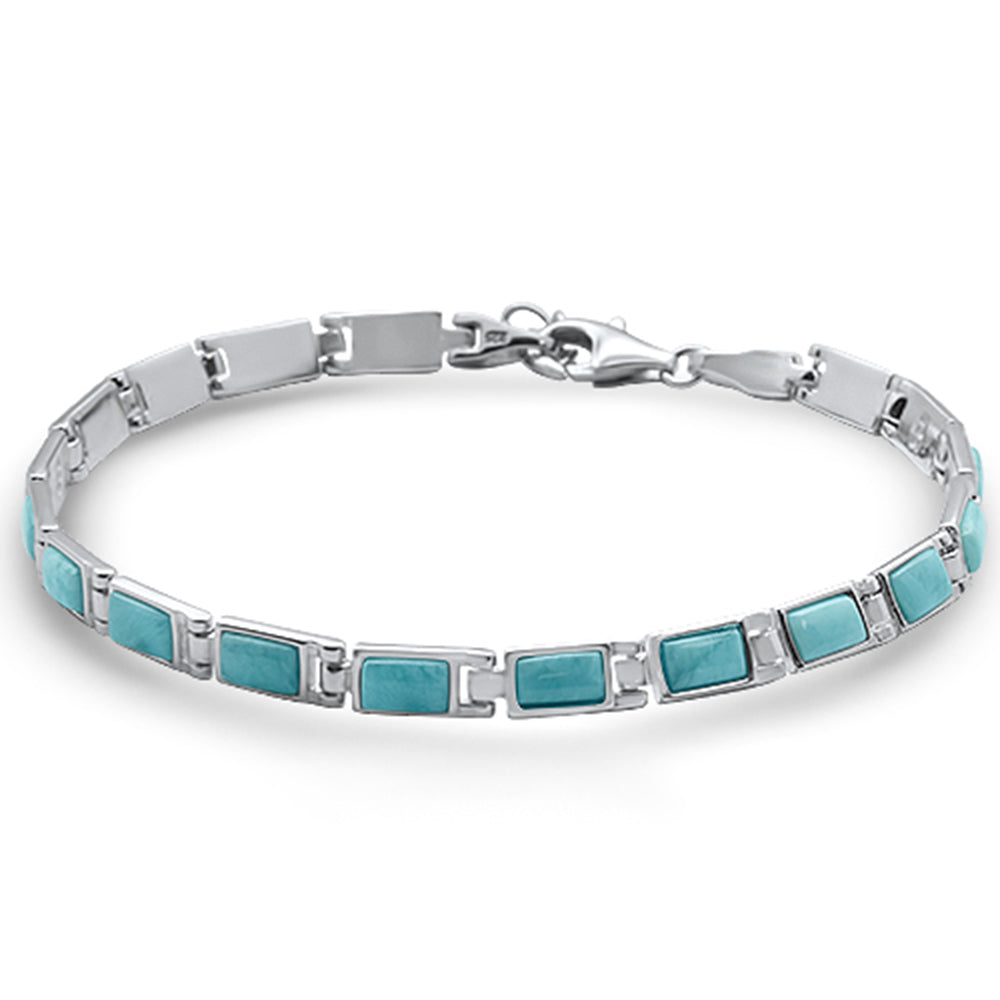 ''NEW Natural Larimar .925 Sterling Silver Bracelet 7.5'''' Long''