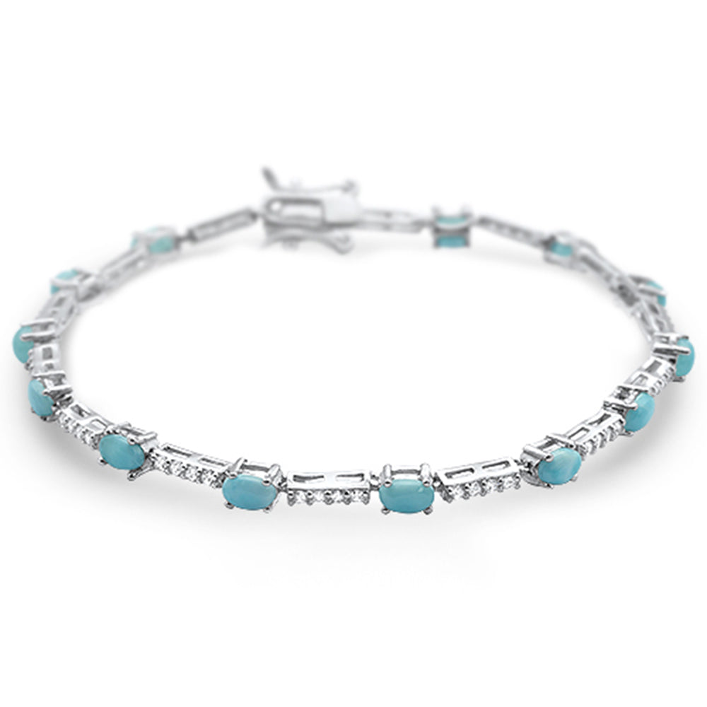 ''New Natural Larimar .925 STERLING SILVER Bracelet 7.5'''' Long''