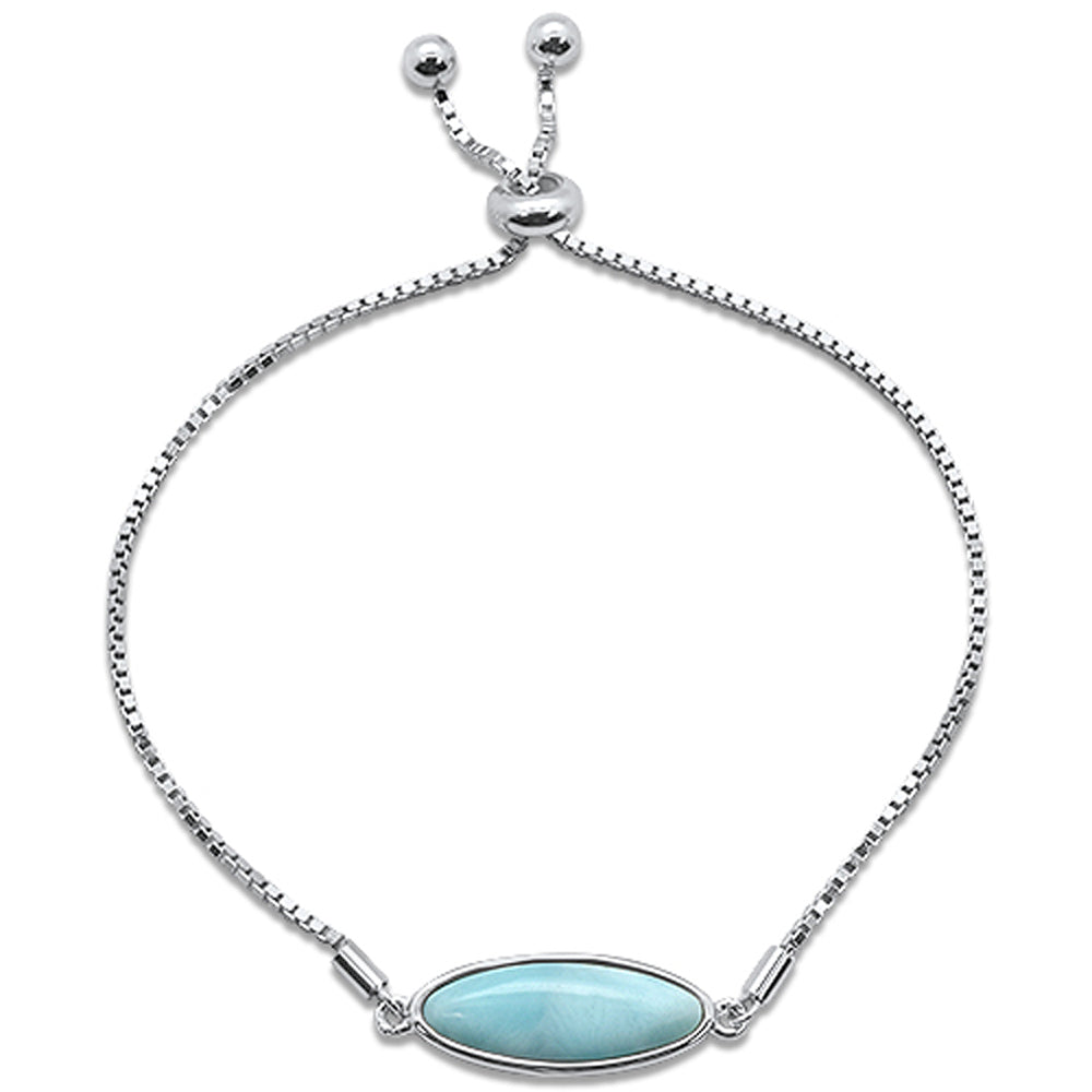 ''New Natural Larimar .925 STERLING SILVER Bracelet 7.5'''' Long''