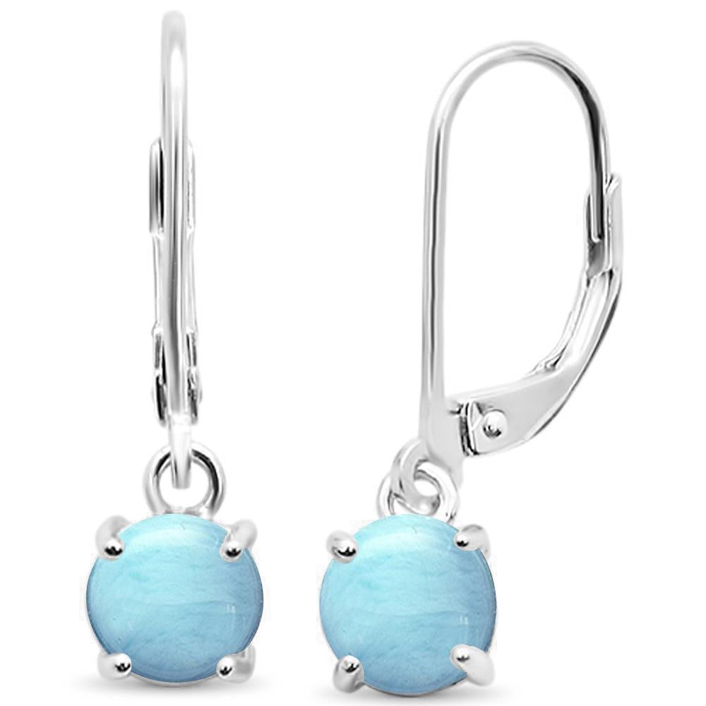 Larimar Lever Back .925 STERLING SILVER Earrings