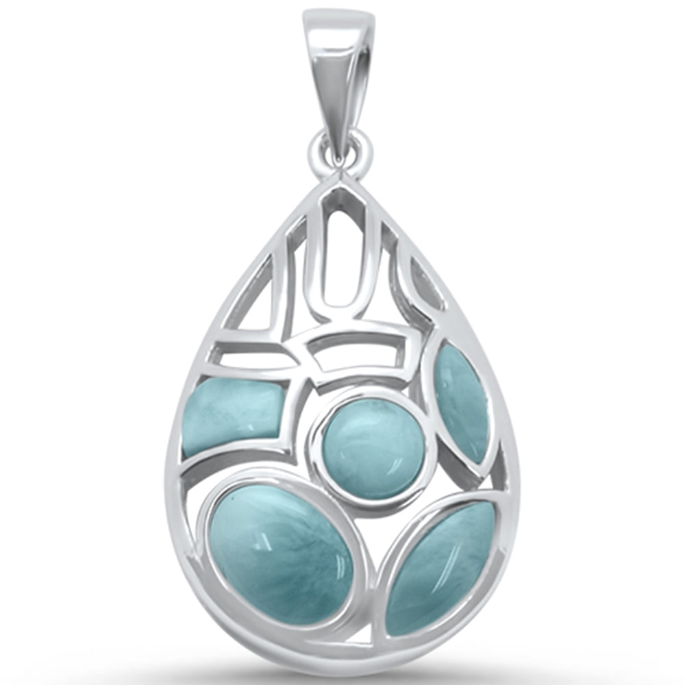 New Natural Larimar Design .925 Sterling Silver PENDANT