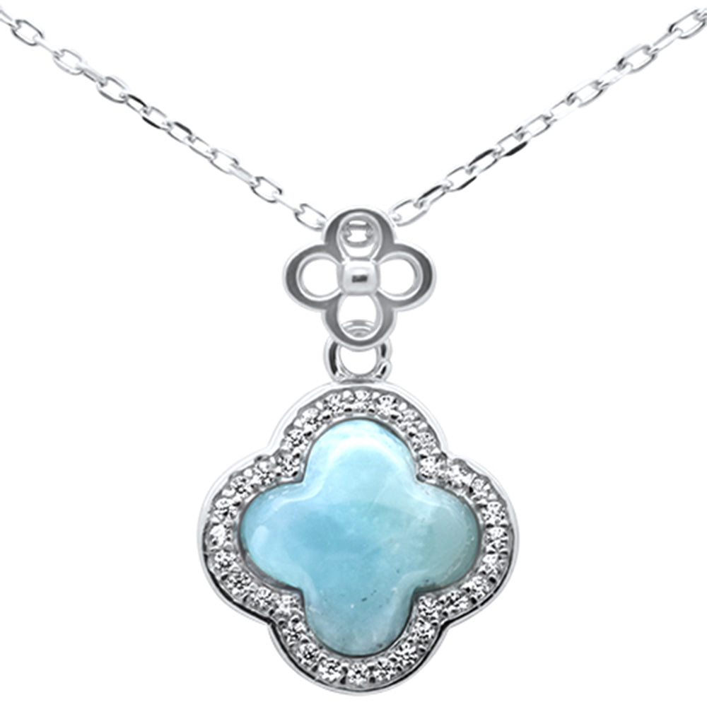 ''.925 Sterling Silver Larimar Pendant NECKLACE 16-18'''' Extension''