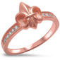 Rose Gold Plated Fleur De Lis .925 Sterling Silver Ring Sizes 4-10