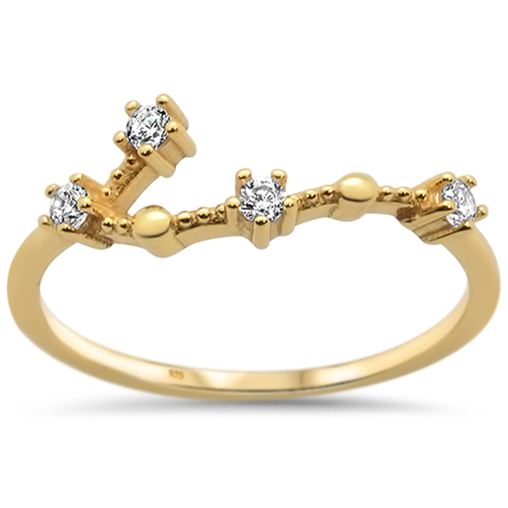 CLOSEOUT!  Yellow Gold Cubic Zirconia Constellation Design Band RING