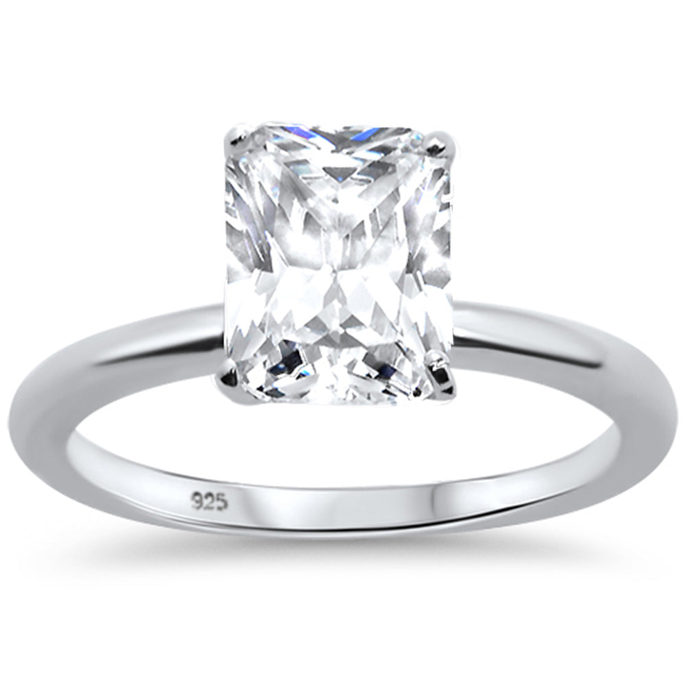 CLOSEOUT! 2.50ct 9x7mm Radiant Cut Cubic Zirconia .925 Sterling Silver Solitaire Engagement RING Siz