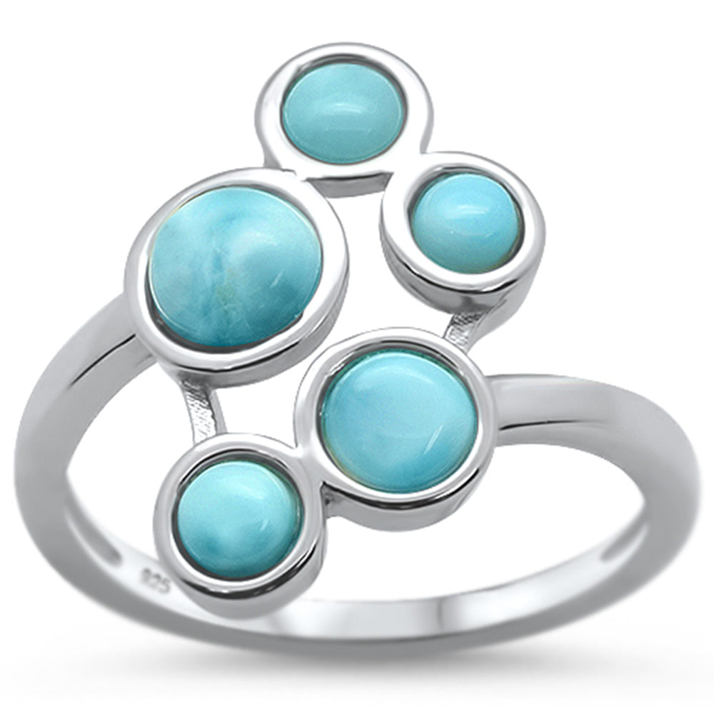 ''CLOSEOUT! Natural Larimar Paw Design .925 Sterling Silver RING Sizes 5-6,10''