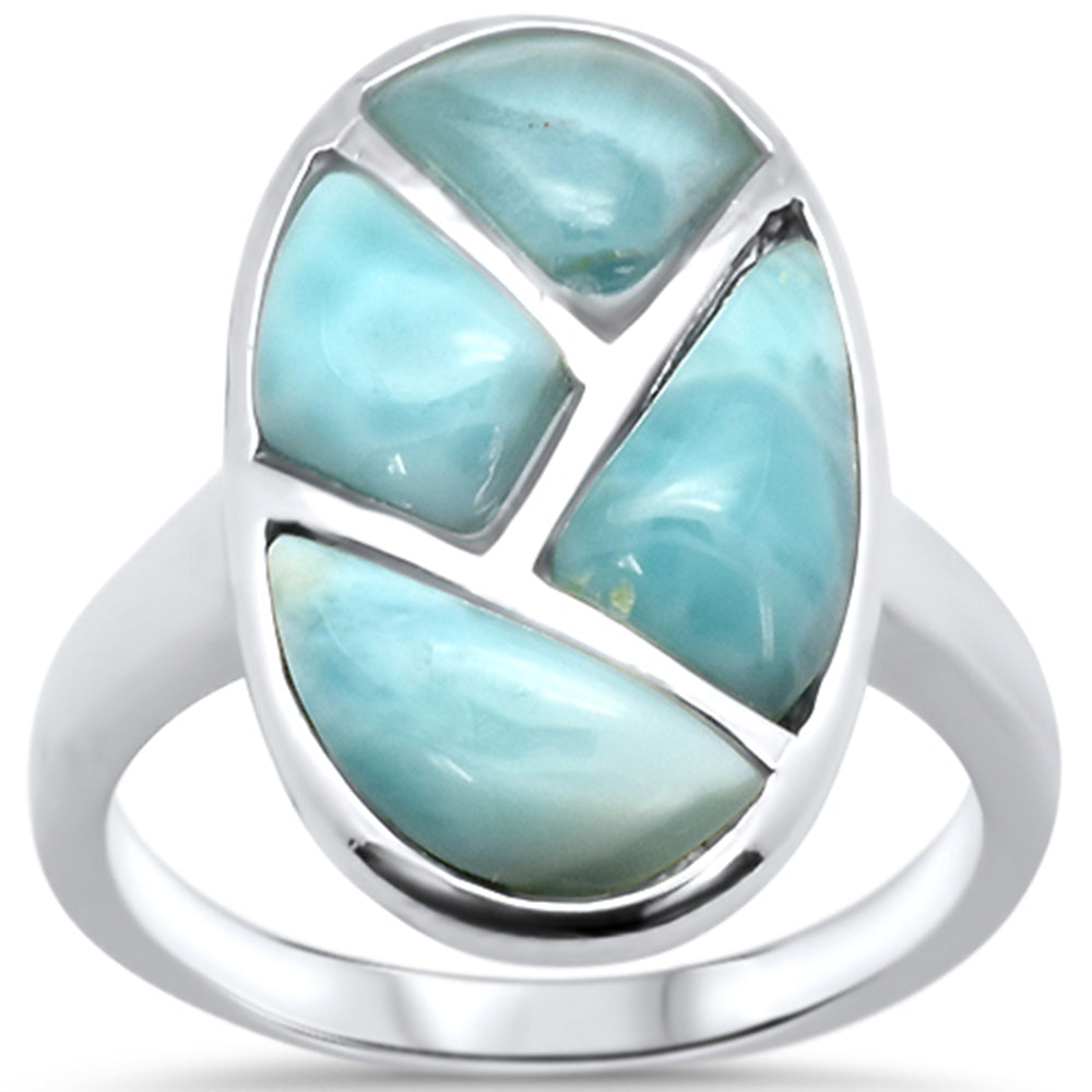 NEW Natural Larimar  .925 Sterling Silver Ring Sizes 6-9