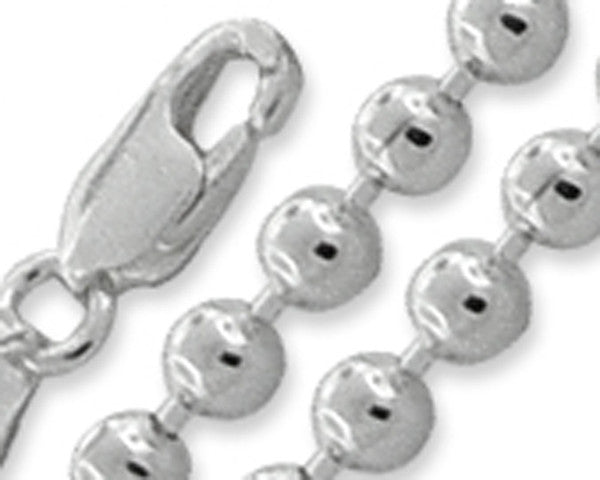 ''5MM Ball BEAD Chain .925  Solid Sterling Silver Sizes 7-8'''' and 16-20''''''