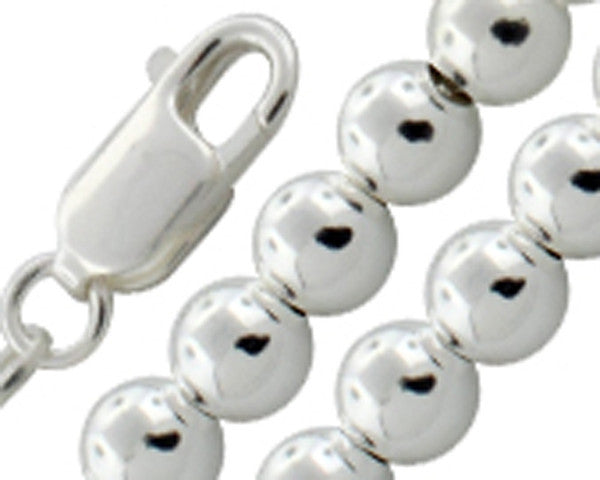 ''6MM Ball BEAD Chain .925  Solid Sterling Silver Sizes 7-8'''' and 16-20''''''
