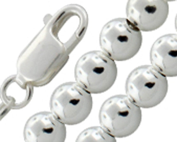 ''6MM Ball Bead Chain .925  Solid STERLING SILVER Sizes 7-8'''' and 16-20''''''